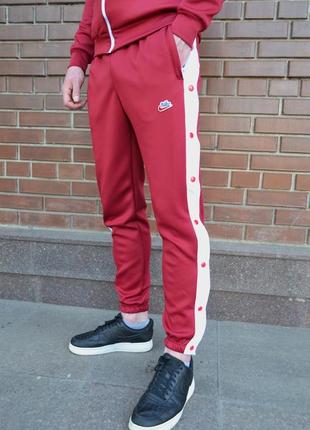 Спортивний костюм nike heritage tracksuit червоно білий4 фото