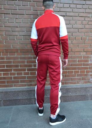 Спортивний костюм nike heritage tracksuit червоно білий2 фото