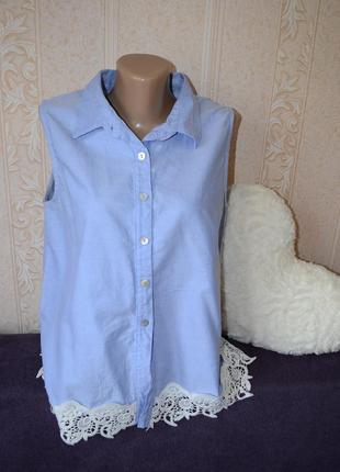 Шикарная итальянская блуза сорочка безрукавка с кружевной вставкой vanessa alexandra italy3 фото
