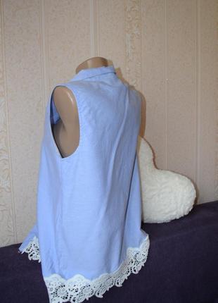 Шикарная итальянская блуза сорочка безрукавка с кружевной вставкой vanessa alexandra italy7 фото