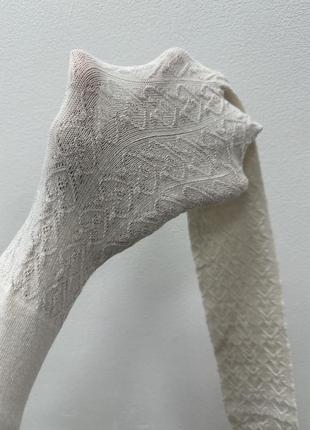 Колготы ажурные молочные