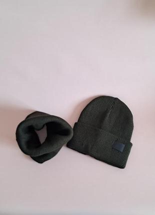 Зимний комплект - шапка на флисе и хомут размер 46-503 фото