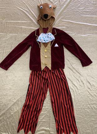 Карнавальний оксамитовий костюм містер фокс лис на 9-10 років