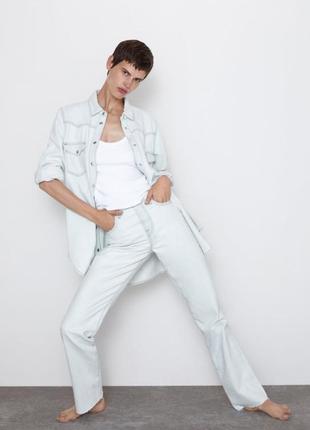 Zara оригинал! джинсы белые голубые прямые новые размер 38