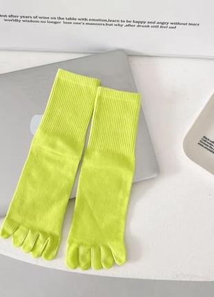 Высокие однотонные носки с отдельными пальцами 36-42 размер1 фото