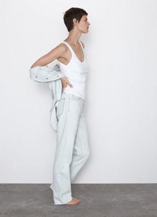 Zara оригинал! джинсы белые голубые прямые новые размер 384 фото