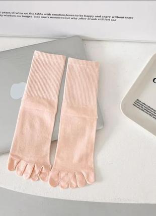 Высокие однотонные носки с отдельными пальцами 36-42 размер1 фото