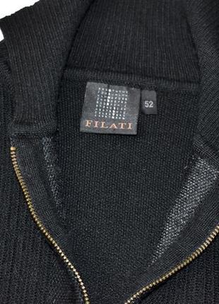 Filati стильний светр з принтом та коміром поло,60% вовна хл8 фото