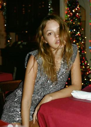 Zara party collection вечернее блестящее платье2 фото