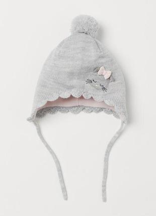 Теплая детская шапка на флисе для девочки h&m