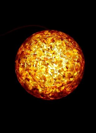 Янтарний світильник нічник, настільна лампа з бурштину2 фото