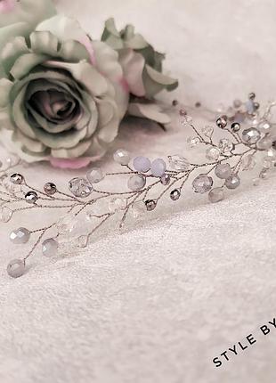 Венок в нежно голубом цвете