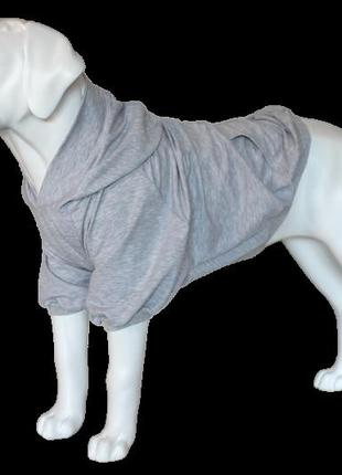 Худі для собак оверсайз з капюшоном gray xs-7xl xs