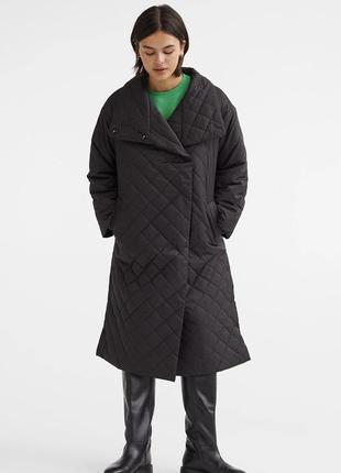 Демісезонне стьобане пальто-пуховик від h&m