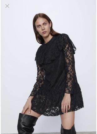 Жіноче ажурне плаття zara / вечірня сукня від zara / s
