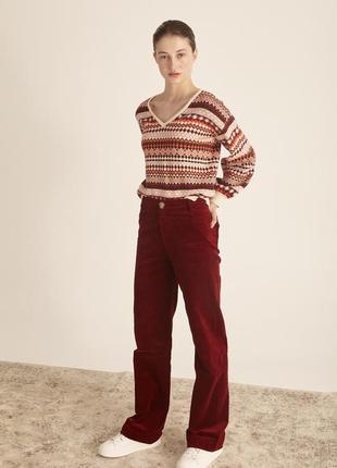 Брюки винного цвета marina v paris, франция