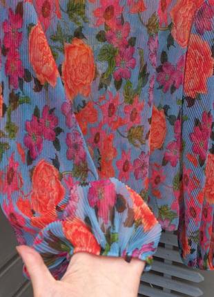 Блуза блузка жатка плиссе цветочный принтzara турция4 фото