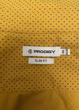 Фірмова сорочка з чоловічого плеча, prodigy, гірчичного кольору, з довгими рукавами,6 фото