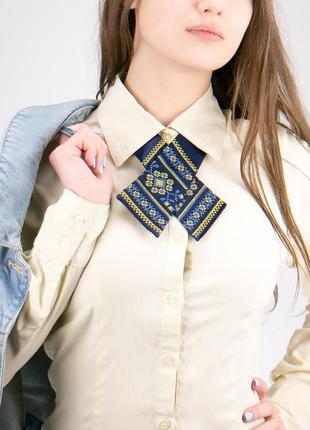 Крос-галстук з вишивкою росава