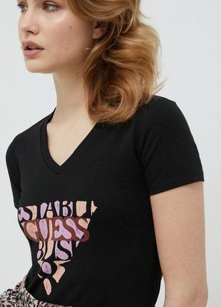 Женская жіноча футболка оригінал оригинал чорна черная guess размер розмір м