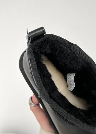 Угги угги угги угги ugg ultra mini black platform leather premium9 фото