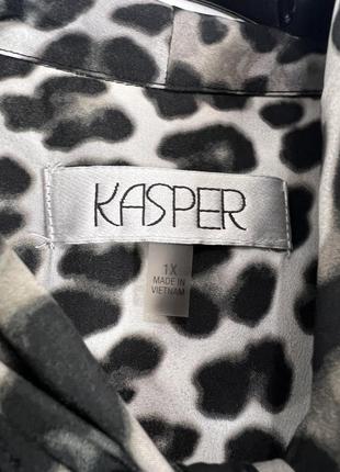 Леопардовая блузка с завязками на шее xl kasper3 фото
