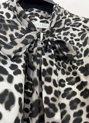 Леопардовая блузка с завязками на шее xl kasper2 фото