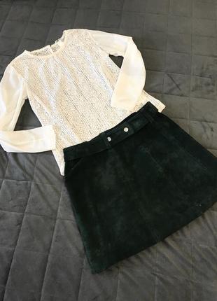 Молочная кружевная кофточка