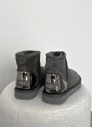 Угги угги угги- ugg mini grey metallic premium