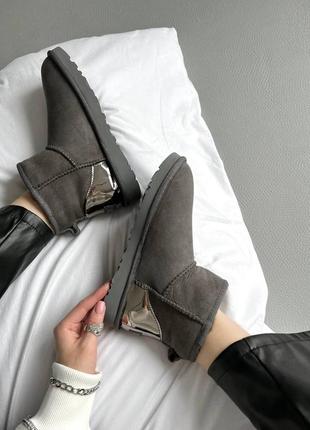 Уггі угги уги угі ugg mini grey metallic premium8 фото