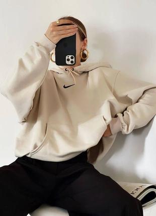 Жіноча тепла кофта-худі nike розмір oversize 42-48