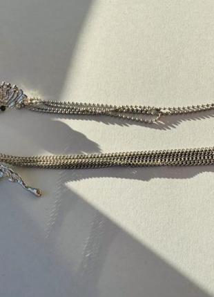 Стильные серьги серебро посеребрение бабочка серьги с цепочками моносерьга моносерьги6 фото