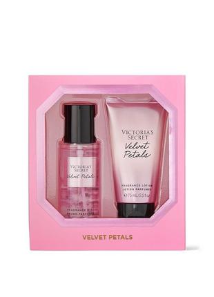 Подарочный набор velvet petals от victoria’s secret спрей и лосьон в мини-формате