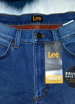 Утепленные мужские джинсы на флисе lee straight fit 40w x 34l6 фото