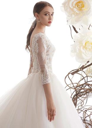 Свадебное платье пышое расшито с кружевом. весільна сукня пишна нова колекція 20209 фото