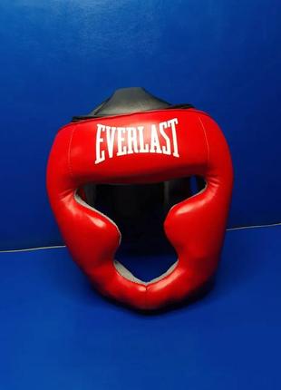 Шолом-маска тренувальна карате everlast m шкіра червоний