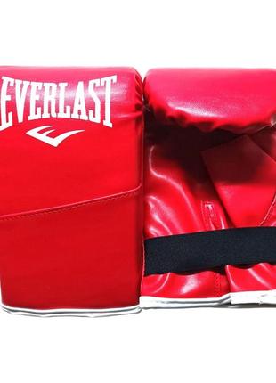 Перчатки снарядные everlast кожзам m красные