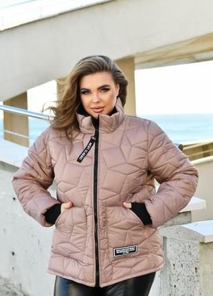 Зимова куртка жіноча коротка тепла без капюшону6 фото