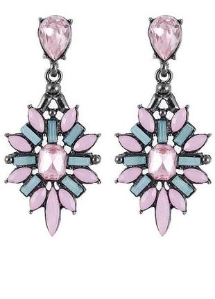 🏵красивые серьги в стразах, новые! арт 2702