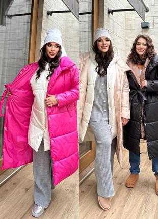 Тепле жіноче пальто великі розміри і норма (р.42-58)