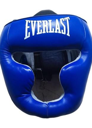 Шлем-маска тренировочная каратэ everlast l кожа синий