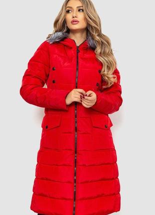 Куртка женская удлиненная, цвет красный, 235r8610