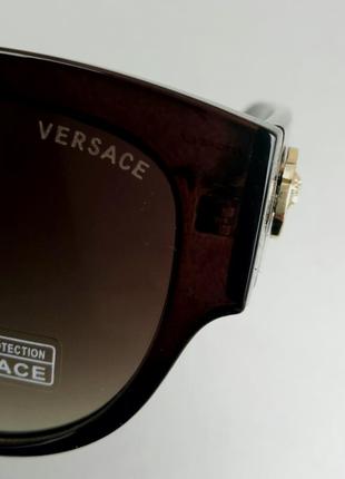 Versace очки женские солнцезащитные коричневые с градиентом8 фото