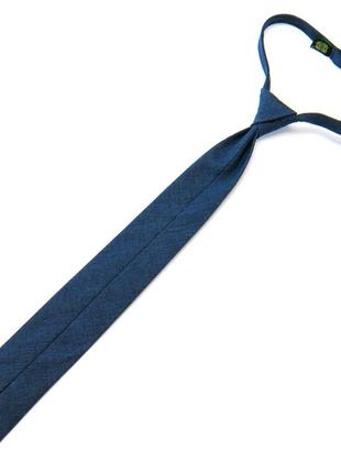 Підліткова краватка з вишивкою синя2 фото