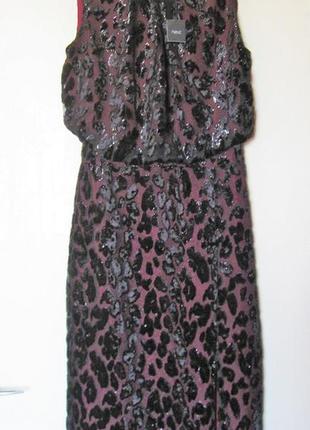Вечернее платье с напуском шифон-велюр на чехле1 фото