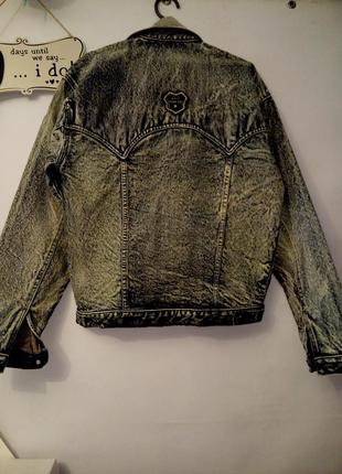 Винтажная тёртая джинсовая куртка3 фото