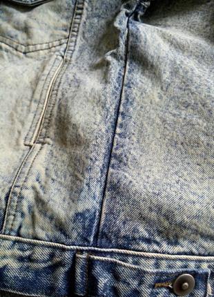 Винтажная тёртая джинсовая куртка6 фото