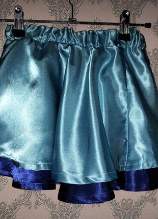 Детская карнавальная юбка атласная двухслойная1 фото