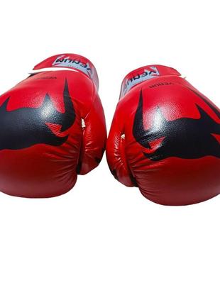 Боксерские перчатки venum 8 oz стрейч красные2 фото