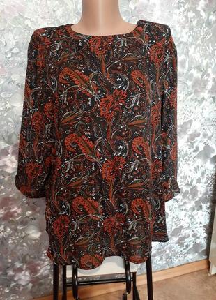 Блуза marks & spencer тяжелый шелк свободная с металлической змейкой1 фото